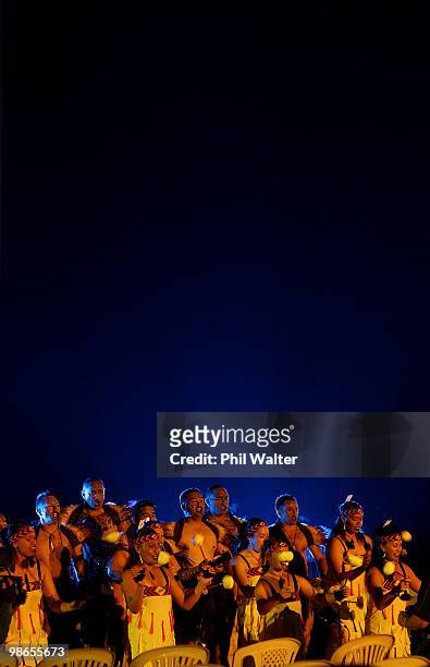 The New Zealand Maori Cultural Group perform during the ANZAC Day Dawn Service at ANZAC Cove on April 25, 2010 in Gallipoli, Turkey. Today...