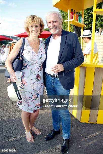 Actress Anne Richard and Actor Geoffroy Thiebaut attend "Trophee de la Petanque Gastronomique" at Paris Yacht Marina on June 28, 2018 in Paris,...