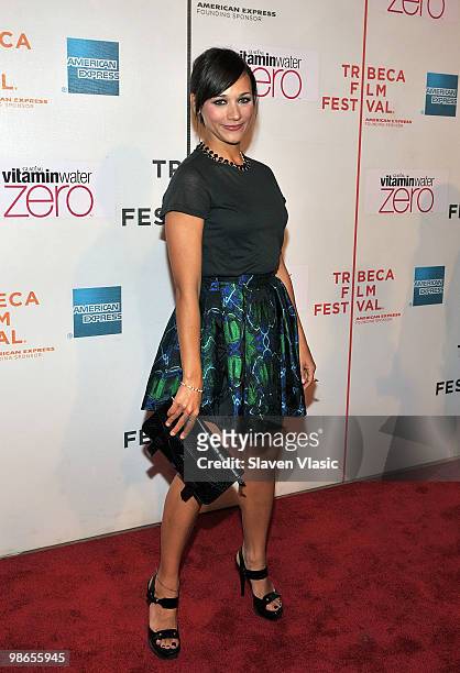 Actress Rashida Jones attends the premiere of 'Monogomy' during the 2010 Tribeca Film Festival at the Tribeca Performing Arts Center on April 24,...
