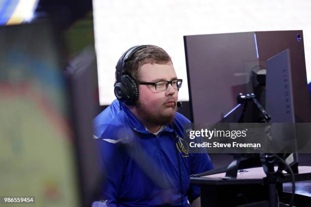 Vert of Warriors Gaming Squad plays against Blazer5 Gaming on June 23, 2018 at the NBA 2K League Studio Powered by Intel in Long Island City, New...