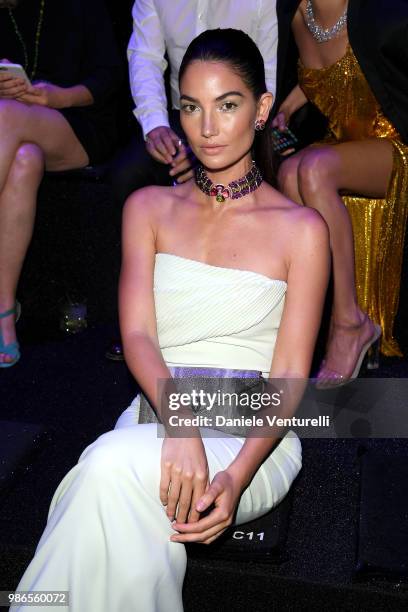 Lily Aldridge attends BVLGARI Dinner & Party at Stadio dei Marmi on June 28, 2018 in Rome, Italy.