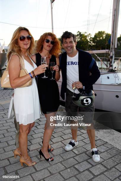 Presenter Stephane Plaza and guests attend "Trophee de la Petanque Gastronomique" at Paris Yacht Marina on June 28, 2018 in Paris, France.