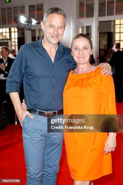 Andreas Brucker and Annett Heinrich attend the Emotion Award at Curiohaus on June 28, 2018 in Hamburg, Germany.