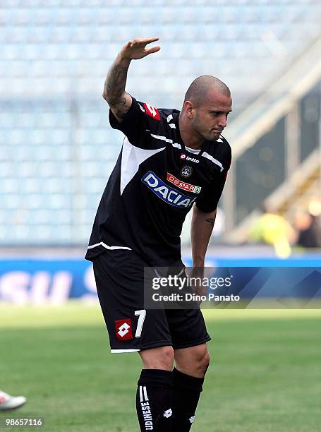 Simone Pepe of Udinese celebrates after scoring his second goal during the Serie A match between Udinese Calcio and AC Siena at Stadio Friuli on...