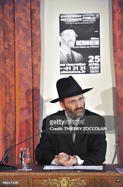 French chief rabbi Gilles Bernheim is pictured during a public conference at the Aletti Palace in the central French city of Vichy on April 25, 2010...