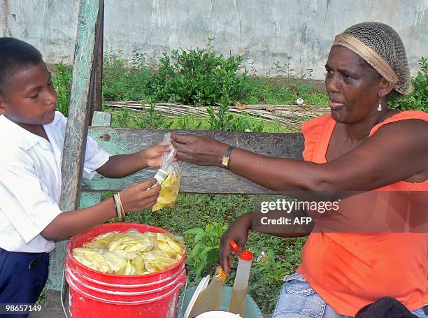 By Juan Jose Rodriguez - Picture taken on April 23 of local residents in Bahia Pina, Panama. A forgotten US submarine base from World War II...