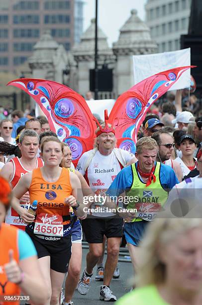 Sir Richard Branson takes part in the 2010 Virgin London Marathon on April 25, 2010 in London, England.