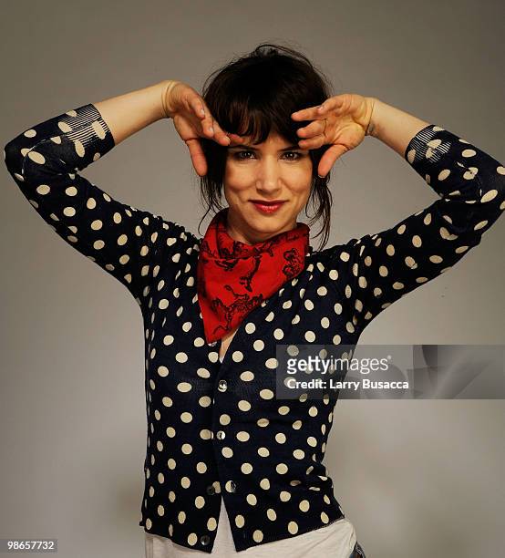 Actress Juliette Lewis from the film "Metropia" attends the Tribeca Film Festival 2010 portrait studio at the FilmMaker Industry Press Center on...
