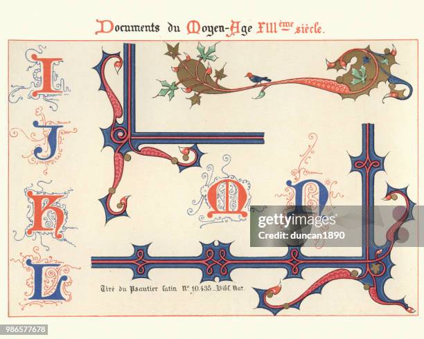 beispiele der mittelalterlichen dekorative kunst 13. jahrhundert - etwa 13 jahrhundert stock-grafiken, -clipart, -cartoons und -symbole