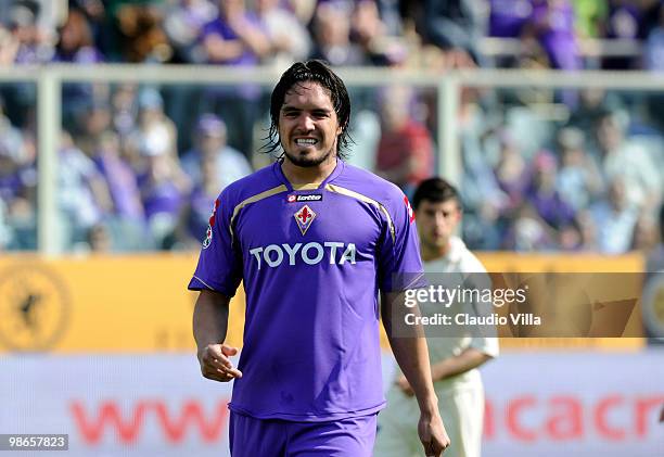 Juan Manuel Vargas of ACF Fiorentina looking dejected during the Serie A match between ACF Fiorentina and AC Chievo Verona at Stadio Artemio Franchi...