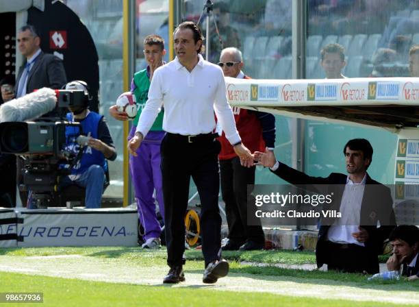 Fiorentina Head Coach Cesare Prandelli during the Serie A match between ACF Fiorentina and AC Chievo Verona at Stadio Artemio Franchi on April 25,...