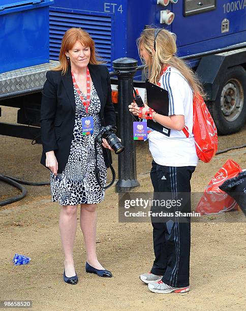 Duchess Of York Sarah Ferguson attends the Virgin London Marathon on April 25, 2010 in London, England.