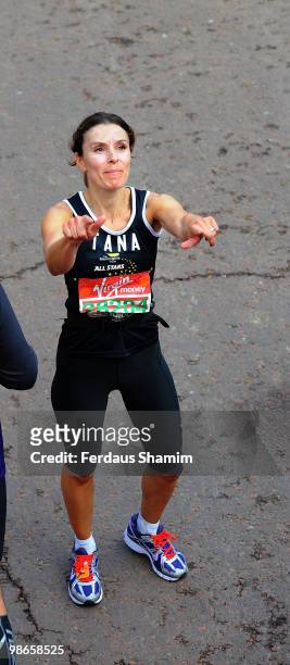 Tana Ramsay completes the Virgin London Marathon on April 25, 2010 in London, England.