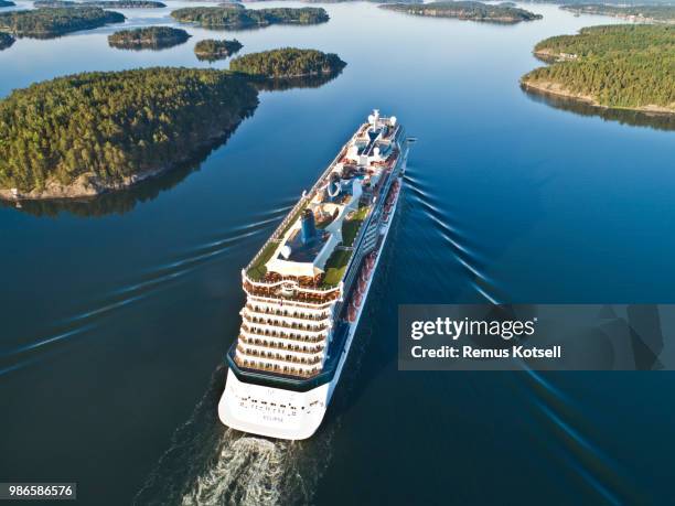 celebrity eclipse cruiser ship in the stockholm swedish archipelago - remus kotsell stock pictures, royalty-free photos & images