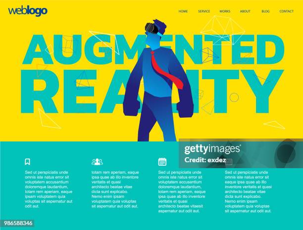 virtual reality website template - website wireframes stock illustrations