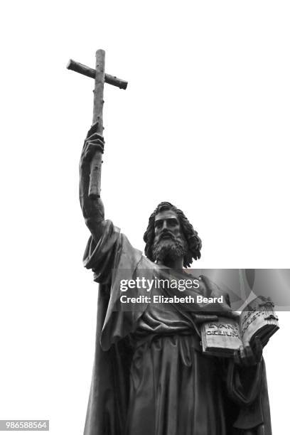 statue of st. boniface, fulda, germany - missionary stock pictures, royalty-free photos & images
