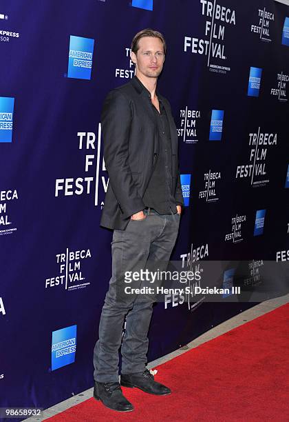 Actor Alexander Skarsgard attends the "Metropia" premiere during the 9th Annual Tribeca Film Festival at the Village East Cinema on April 24, 2010 in...