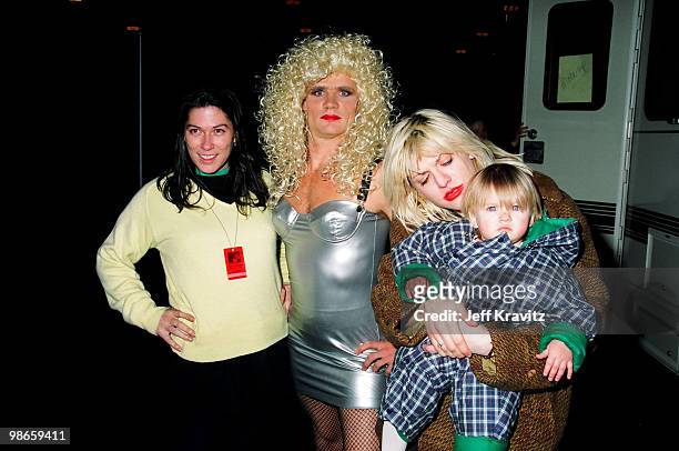 Kim Deal of the Pixies, Flea of Red Hot Chili Peppers, Courtney Love, and daughter Frances Bean Cobain Love