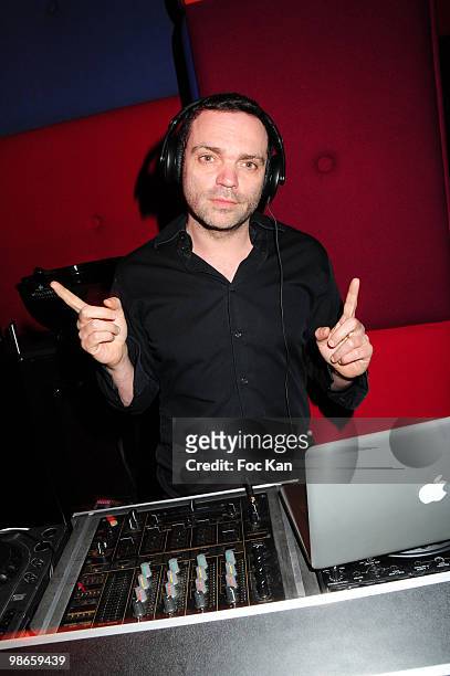 Writer Yann Moix attends the Yann Moix 'Lucky Star DJ Set Party' at the Murano Hotel on April 1, 2010 in Paris, France.