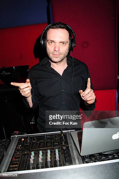 Writer Yann Moix attends the Yann Moix 'Lucky Star DJ Set Party' at the Murano Hotel on April 1, 2010 in Paris, France.