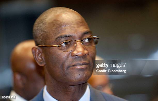 Bohoun Paul Bouabre, Ivory Coast economy and finance minister, attends the Development Committee meeting of the IMF-World Bank spring meetings in...
