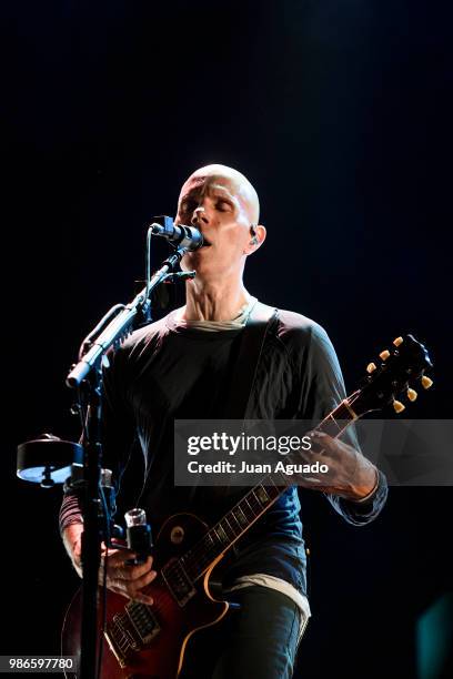 Billy Howerdel of the band A Perfect Circle performs on stage at the Download Festival on June 28, 2018 in Madrid, Spain.