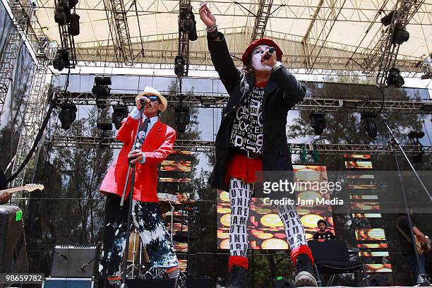 April 24: The music group Que Payasos performs onstage during the Vive Latino 2010 Music Festival at Sol Forum on April 24, 2010 in Mexico City,...
