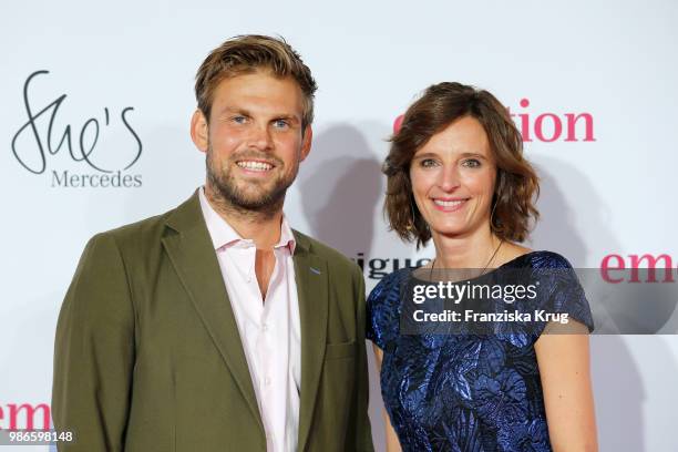 Moritz Fuerste and Katarzyna Mol-Wolf attend the Emotion Award at Curiohaus on June 28, 2018 in Hamburg, Germany.