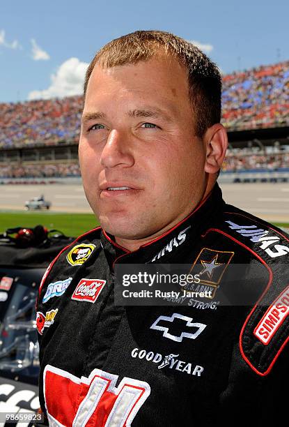 Ryan Newman, driver of the Haas Automation/Office Depot Chevrolet, stands on the grid prior to the start of the NASCAR Sprint Cup Series Aaron's 499...