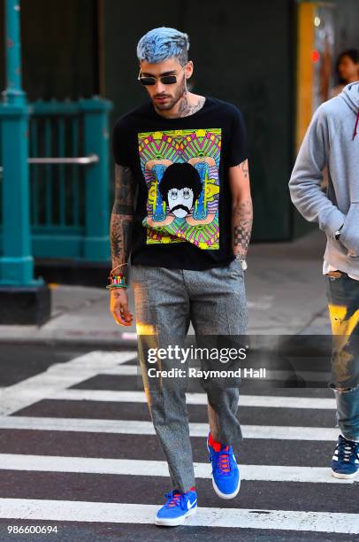 Singer Zayn Malik is seen walking in soho on June 28, 2018 in New York City.