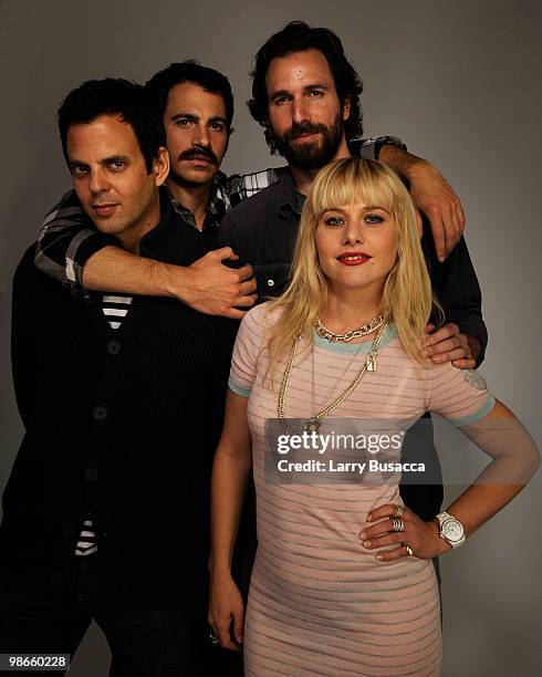 Actor Ivan Martin, Chris Messina, director Dana Adam Shapiro and Meital Dohan from the film "Monogamy" attend the Tribeca Film Festival 2010 portrait...