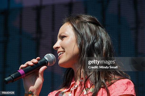 Joey Martin Feek of Joey & Rory performs at the 2010 Stagecoach Music Festival at the Empire Polo Club on April 24, 2010 in Indio, California.