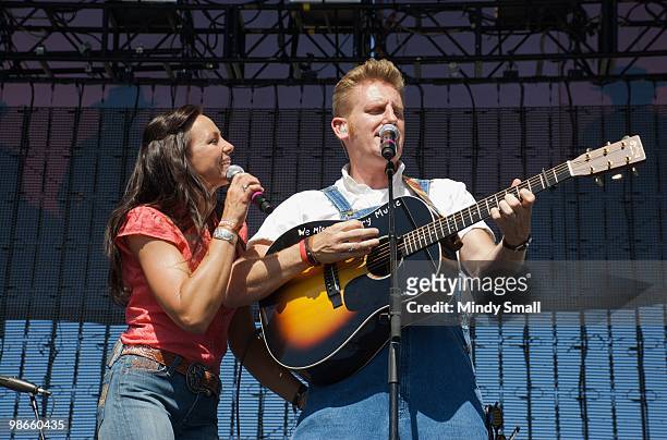Joey Martin Feek and Rory Feek of Joey & Rory perform at the 2010 Stagecoach Music Festival at the Empire Polo Club on April 24, 2010 in Indio,...