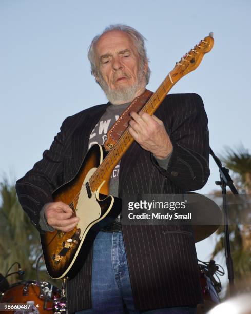 Merle Haggard performs at the 2010 Stagecoach Music Festival at the Empire Polo Club on April 24, 2010 in Indio, California.