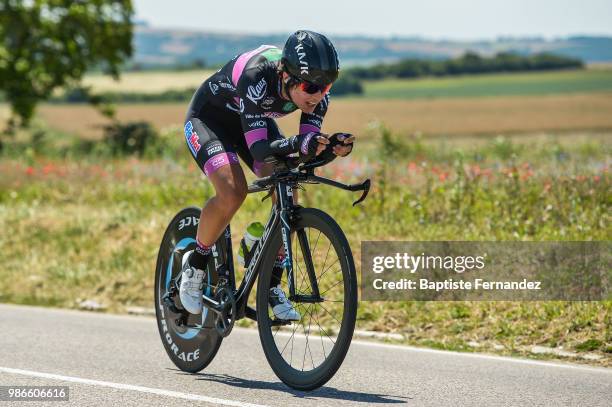 Chloe Charpentier of VC Morteau Montbenoit during the Cycling French Road Championship on June 28, 2018 in Mantes-la-Jolie, France.