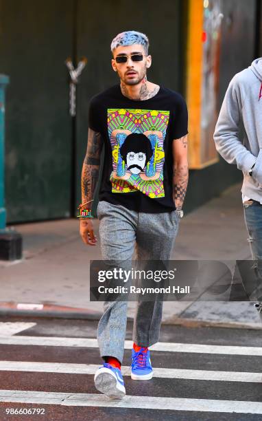 Singer Zayn Malik is seen walking in soho on June 28, 2018 in New York City.