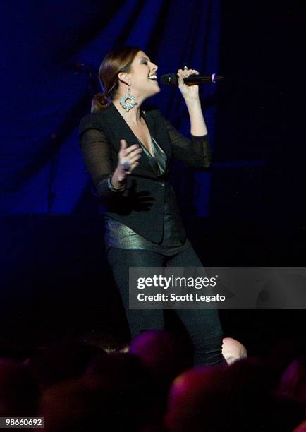 Hillary Scott of Lady Antebellum performs at The Palace of Auburn Hills on April 24, 2010 in Auburn Hills, Michigan.