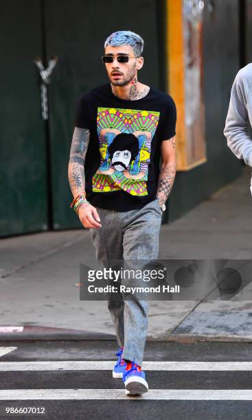 Singer Zayn Malik is seen walking in soho on June 28, 2018 in New York City.