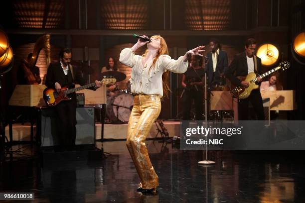 Episode 705 -- Pictured: Florence Welch of musical guest Florence + The Machine performs on June 28, 2018 --