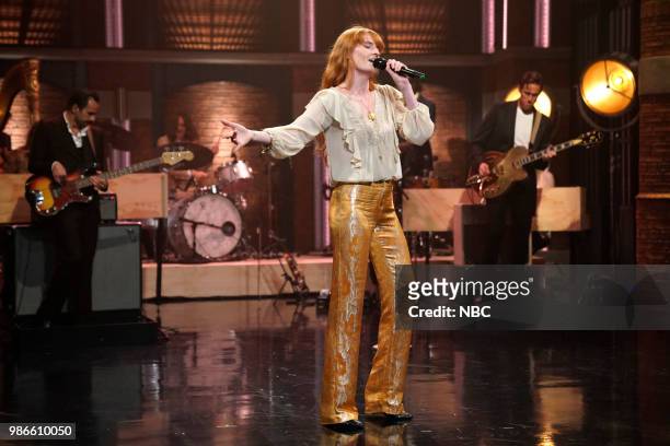Episode 705 -- Pictured: Florence Welch of musical guest Florence + The Machine performs on June 28, 2018 --