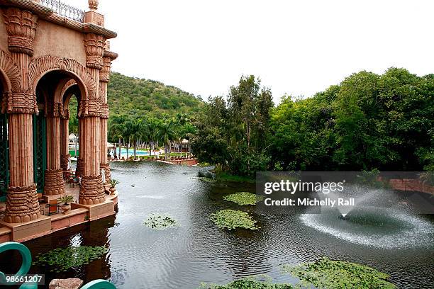 General view of the The Palace of the Lost City Hotel within the Sun City Resort, which is rumoured to be the base of the England team's WAGS during...