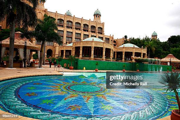 General view of the Palace of the Lost City Hotel within the Sun City Resort, which is rumoured to be the base of the England team's WAGS during the...