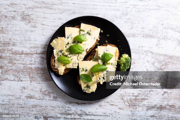 sandwiches with roquefort cheese - roquefort stock pictures, royalty-free photos & images