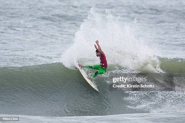 Michel Bourez of Tahiti in action during day two of the 2010 Santa Catarina Pro on April 25, 2010 in Santa Catarina, Brazil.