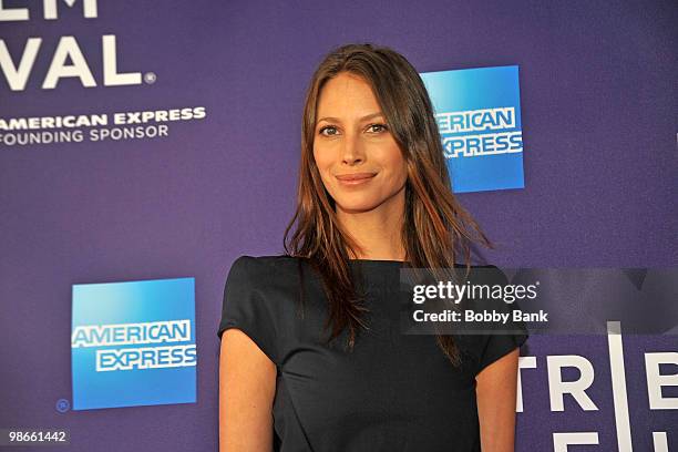 Christy Turlington Burns attends the "No Woman No Cry" premiere during the 9th Annual Tribeca Film Festival at the Village East Cinema on April 24,...