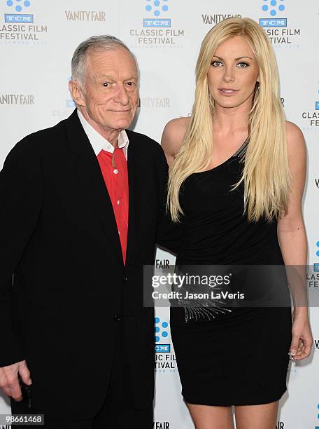 Hugh Hefner and Crystal Harris attend the 2010 TCM Classic Film Festival opening night gala and premiere of "A Star is Born" at Grauman's Chinese...