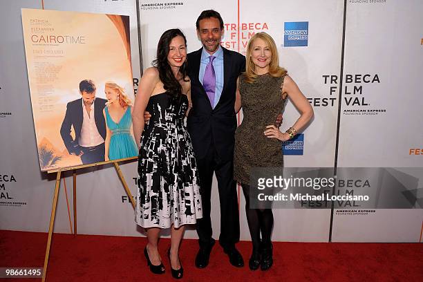 Writer/director Ruba Nadda, actor Alexander Siddig and actress Patricia Clarkson attend the premiere of "Cairo Time" during the 2010 Tribeca Film...