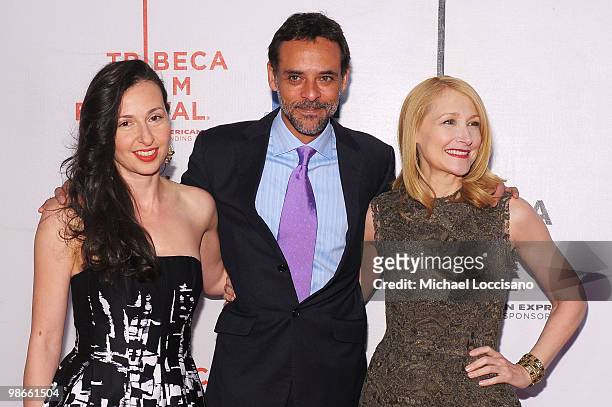 Writer/director Ruba Nadda, actress Alexander Siddig and actress Patricia Clarkson attend the premiere of "Cairo Time" during the 2010 Tribeca Film...