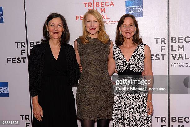 Actress Patricia Clarkson with sisters Cindy Alsfeld and Kevi Sanders at the premiere of "Cairo Time" during the 2010 Tribeca Film Festival at the...