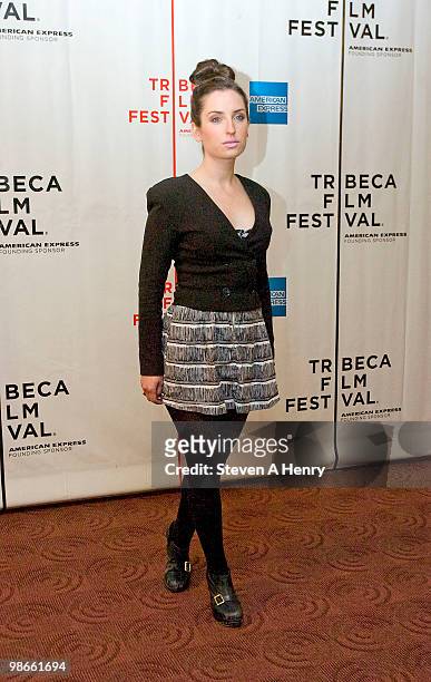 Actress Zoe Lister Jones attends the "William Vincent" premiere during the 9th Annual Tribeca Film Festival at the Clearview Chelsea Cinemas on April...